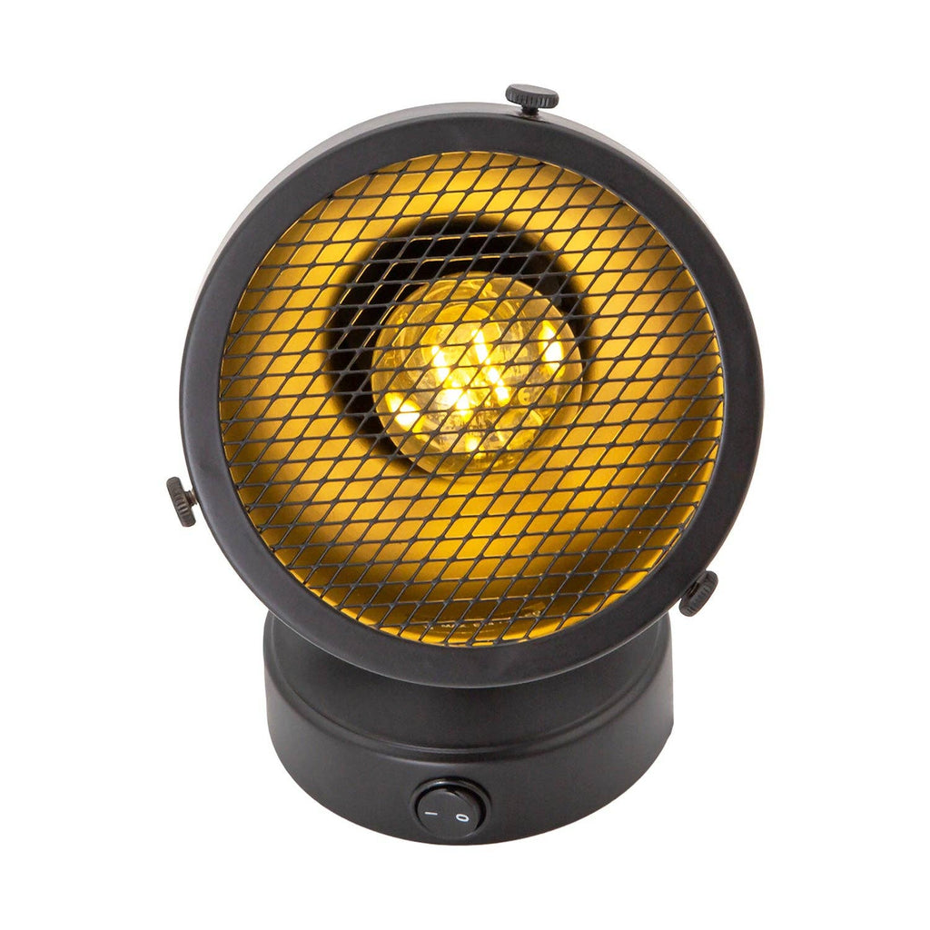 Forge Caged Wall Spot Light — Matt Black, Switched