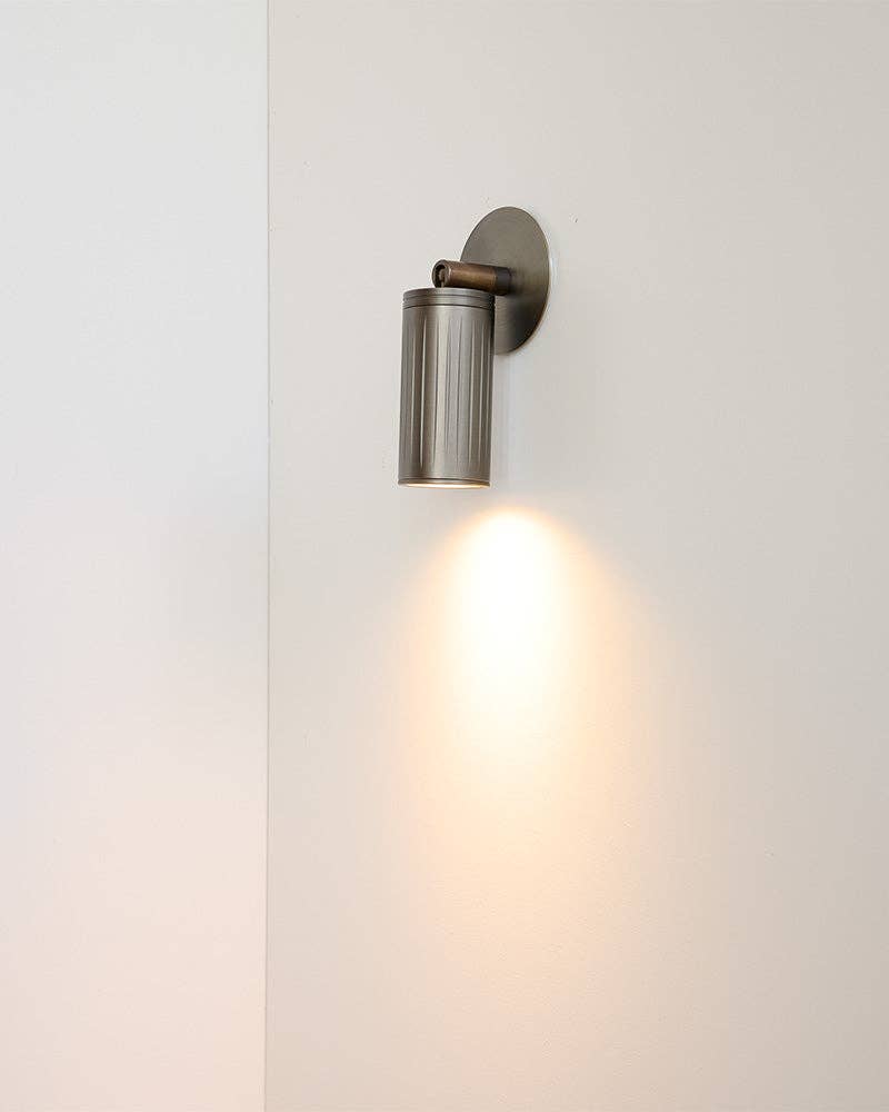 Luminar Box Mount Wall Spotlight — Browned Brass