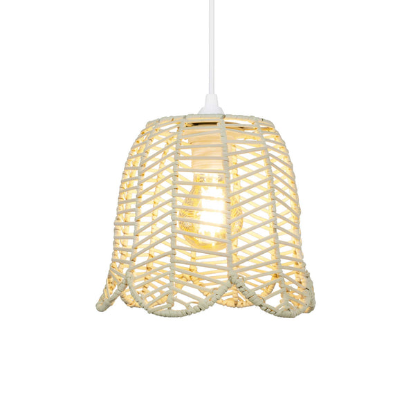 Nuffa Rattan Pendant Light — Natural Woven, 20cm