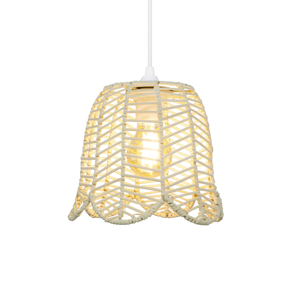 Nuffa Rattan Pendant Light — Natural Woven, 20cm