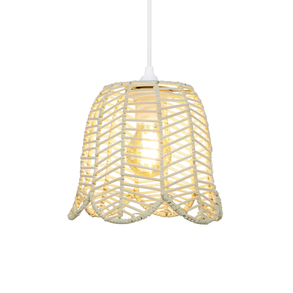 Nuffa Rattan Pendant Light — Natural Woven, 20cm