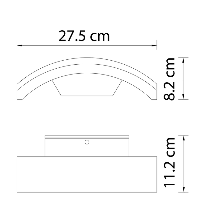 Arlen Arched Outdoor LED Wall Light — Aluminium, Black