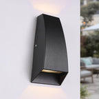 Silas black aluminium outdoor wall light mounted on exterior wall