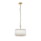 Coltrane 3-Light Drum Pendant — Gold, Glass Rods