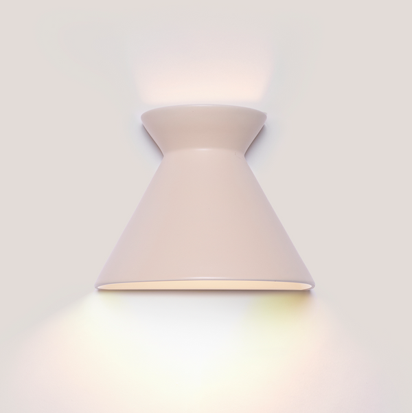 Kiro small shell white ceramic wall light casting light up and down