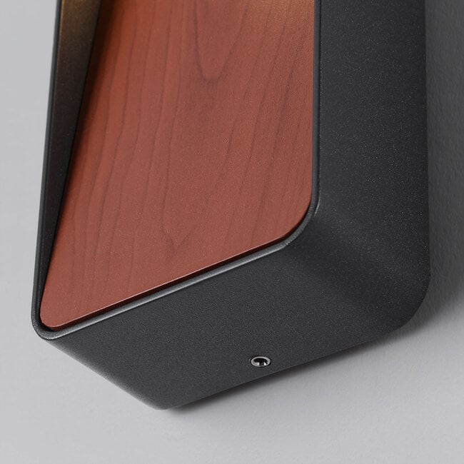 Laska Contemporary Outdoor LED Wall Light — Warm White, Wood & Anthracite