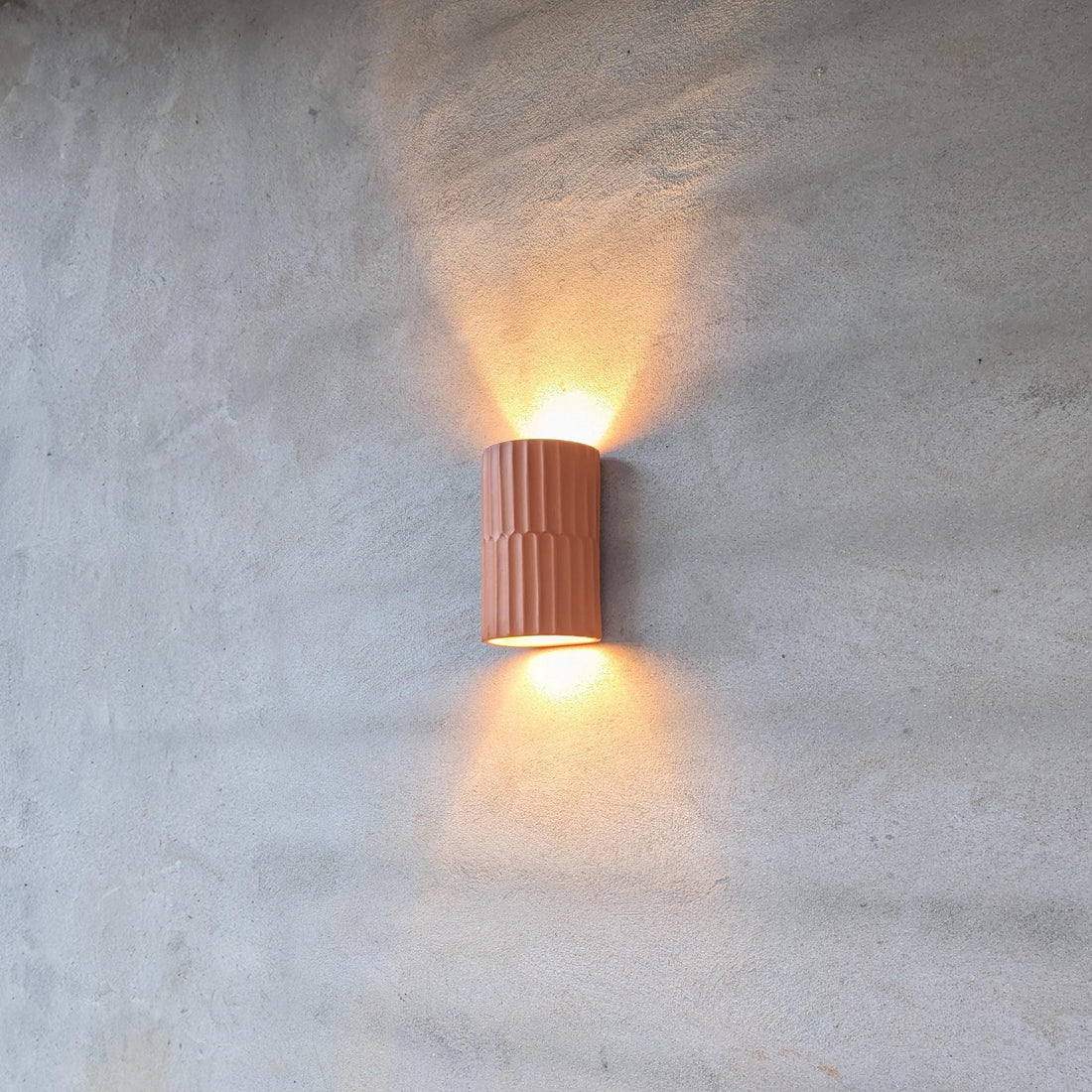 Terra Fluted Ceramic Wall Sconce — Terracotta, Handmade in Portugal detail