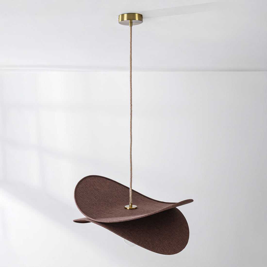 Hemi Linen Pendant Light — Brown