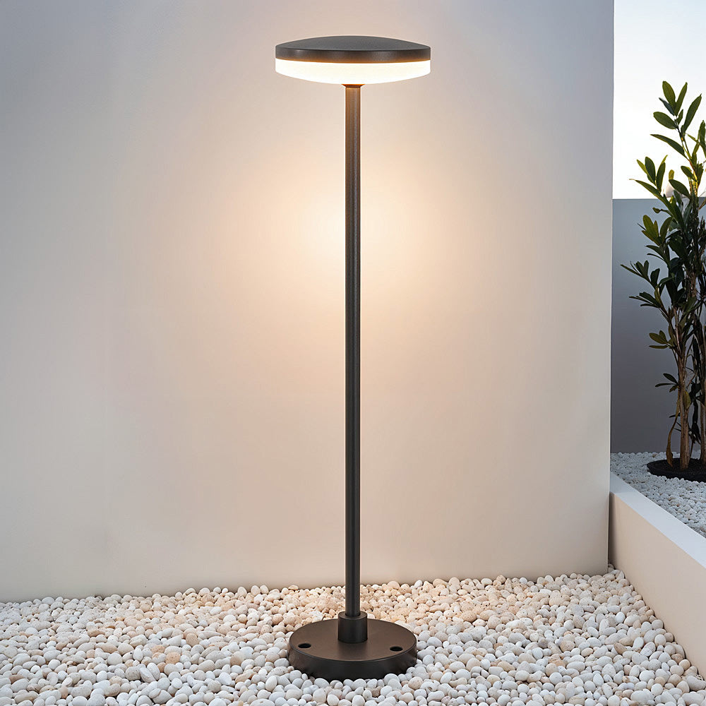Fjord anthracite LED post light 60cm tall in modern garden pathway