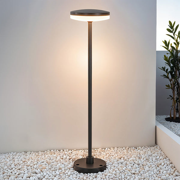 Fjord anthracite LED post light 60cm tall in modern garden pathway