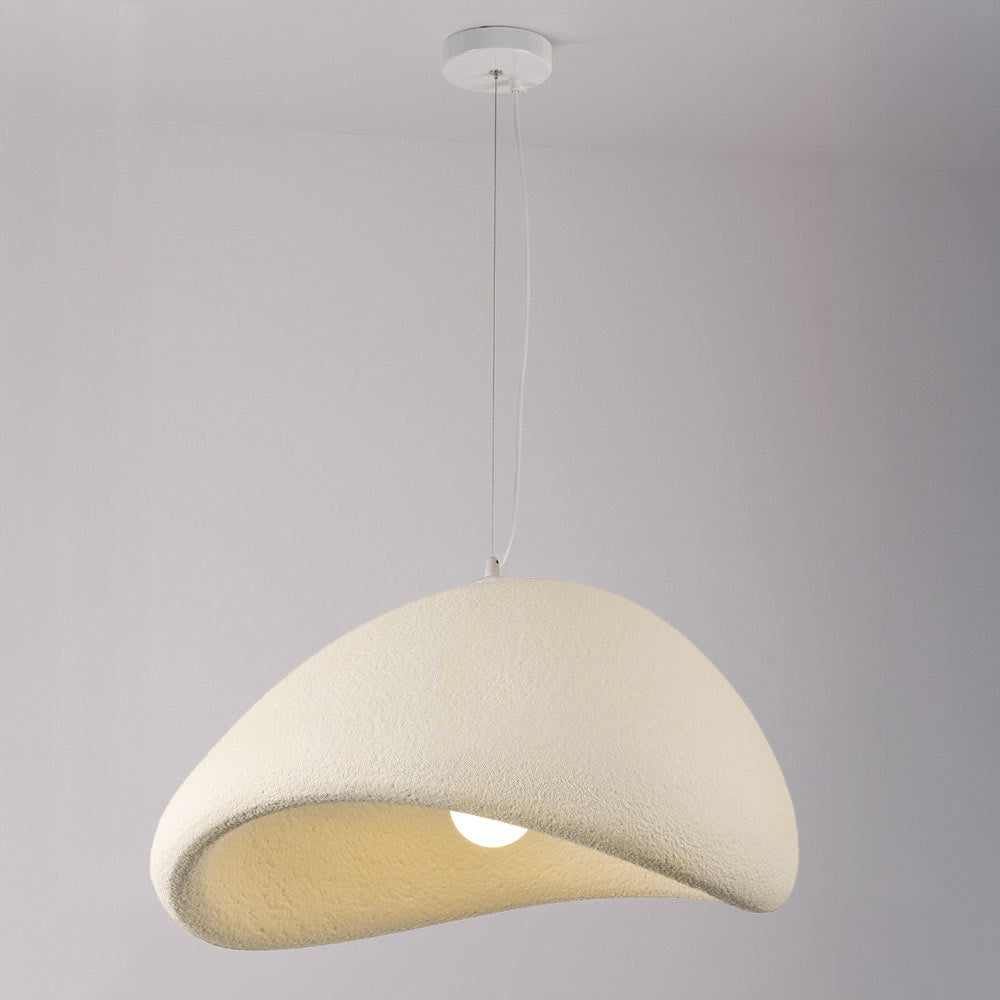 Kara desert-inspired pendant light illuminated showing warm ambient glow