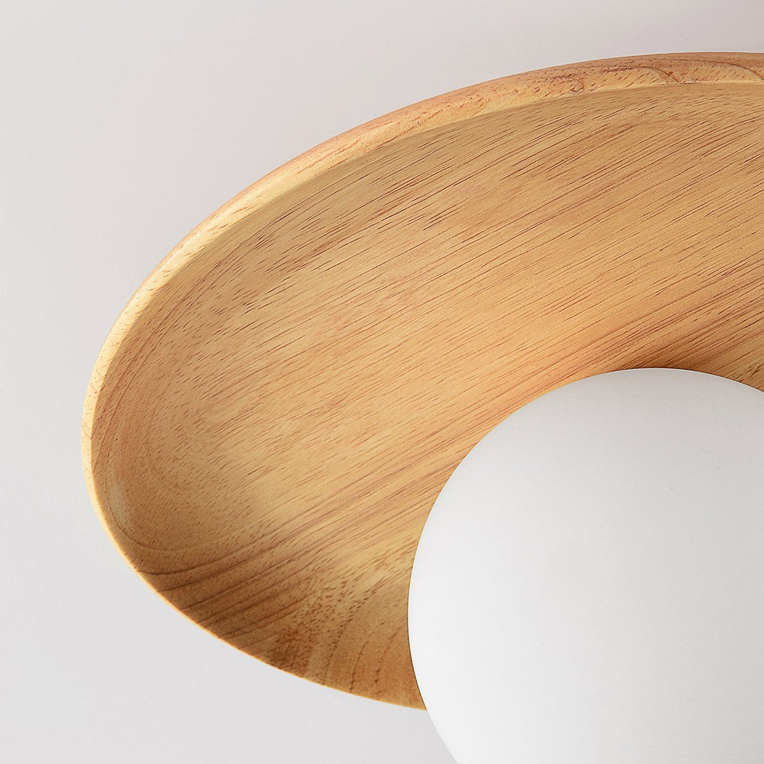 Ludo Wood & Opal Glass Ceiling Light — Light Wood