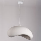 Katsura Layered Stone-Effect Pendant Light — White, 60 cm