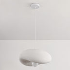 Kaia Curved Stone-Effect Pendant Light — White, 40 cm