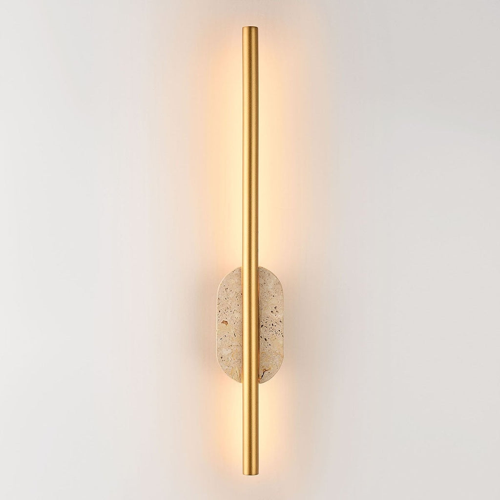Isola LED Bathroom Wall Light — Travertine & Gold, IP44