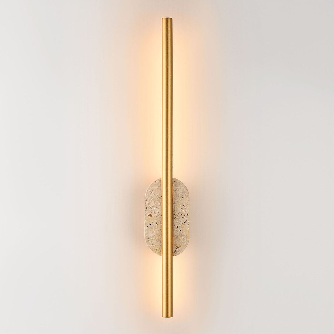 Isola LED Bathroom Wall Light — Travertine & Gold, IP44