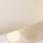 Washi Stone-Effect Flush Ceiling Light — White, 60 cm