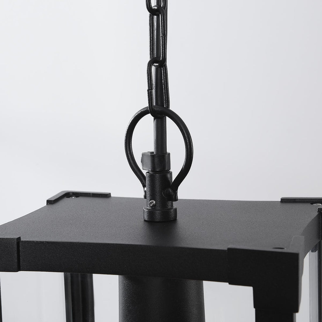 Holt Industrial Outdoor Pendant Light — Black, Glass Panels