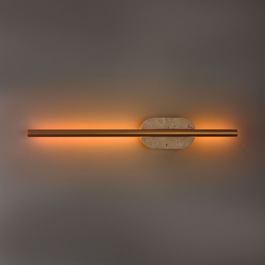Isola LED Bathroom Wall Light — Travertine & Gold, IP44