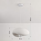 Kaia Curved Stone-Effect Pendant Light — White, 40 cm