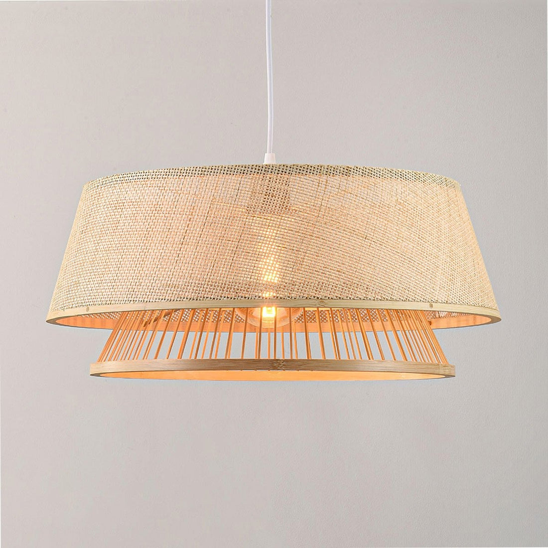 Tamo Woven Bamboo Pendant Light — Natural, 50 cm