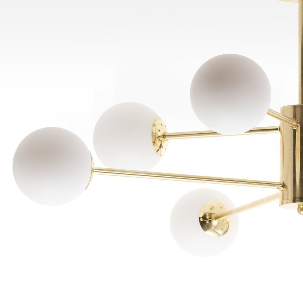 Dorado Eight-Light Ceiling Light — Gold & Frosted Glass