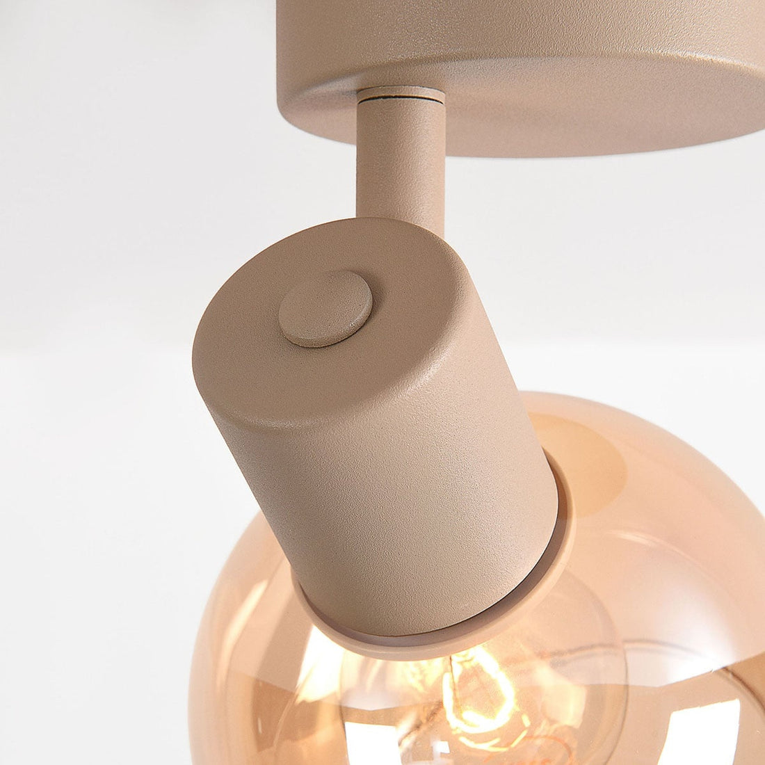 Beno Adjustable Spotlight — Beige & Amber Glass, Single