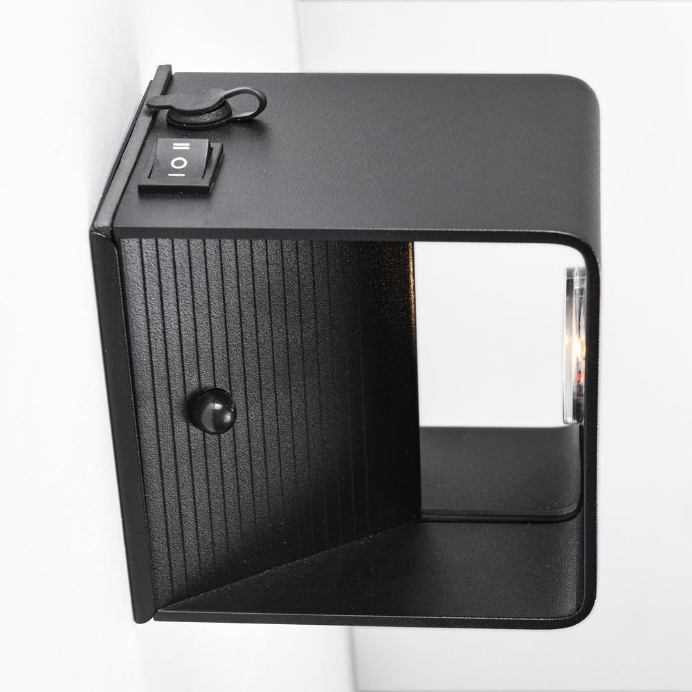 Pike Rechargeable Outdoor Wall Light — Black, Sensor