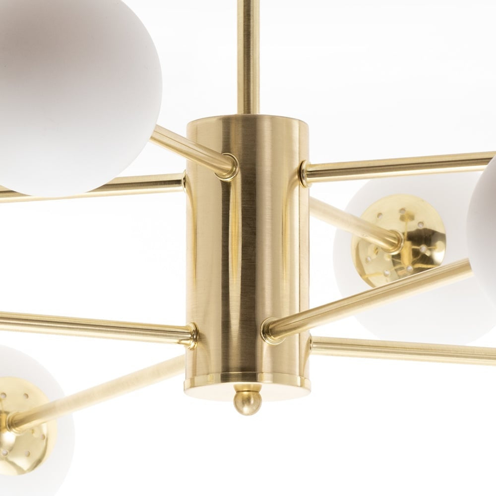 Dorado Eight-Light Ceiling Light — Gold & Frosted Glass