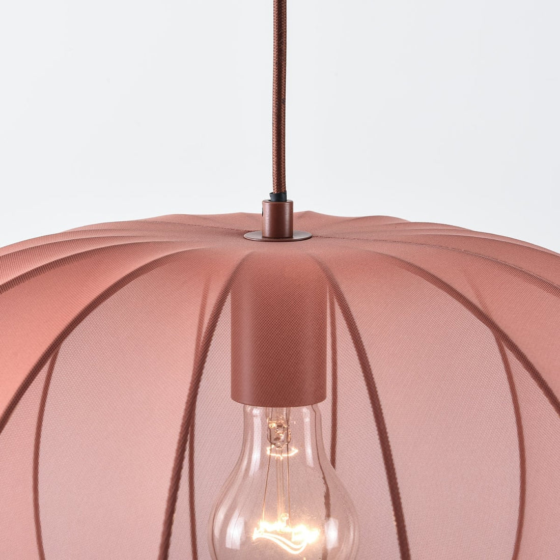 Amaro Fabric Pendant Light — Terracotta Pink, 50 cm