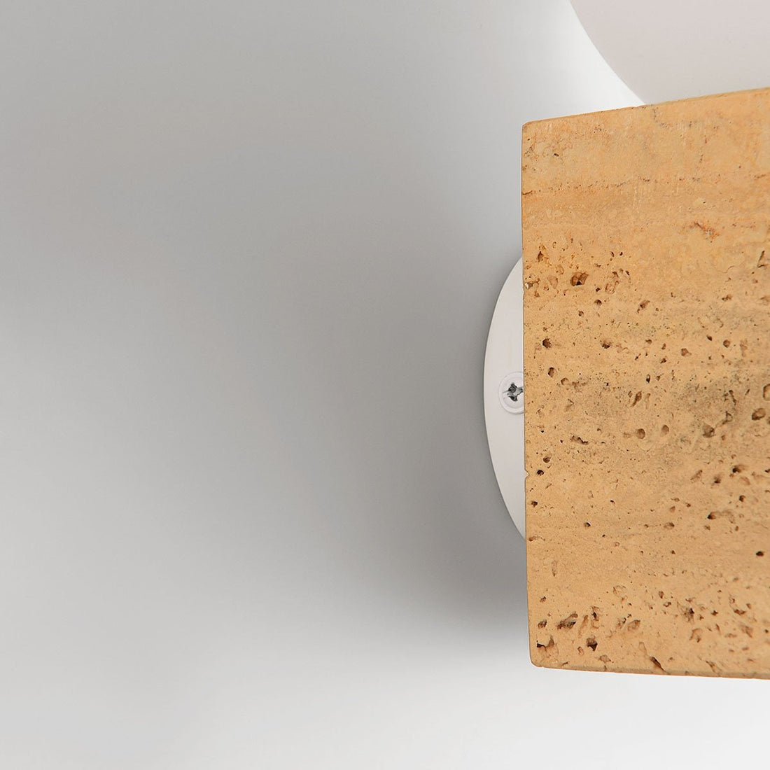 Isla Travertine Globe Wall Light — Sand Beige