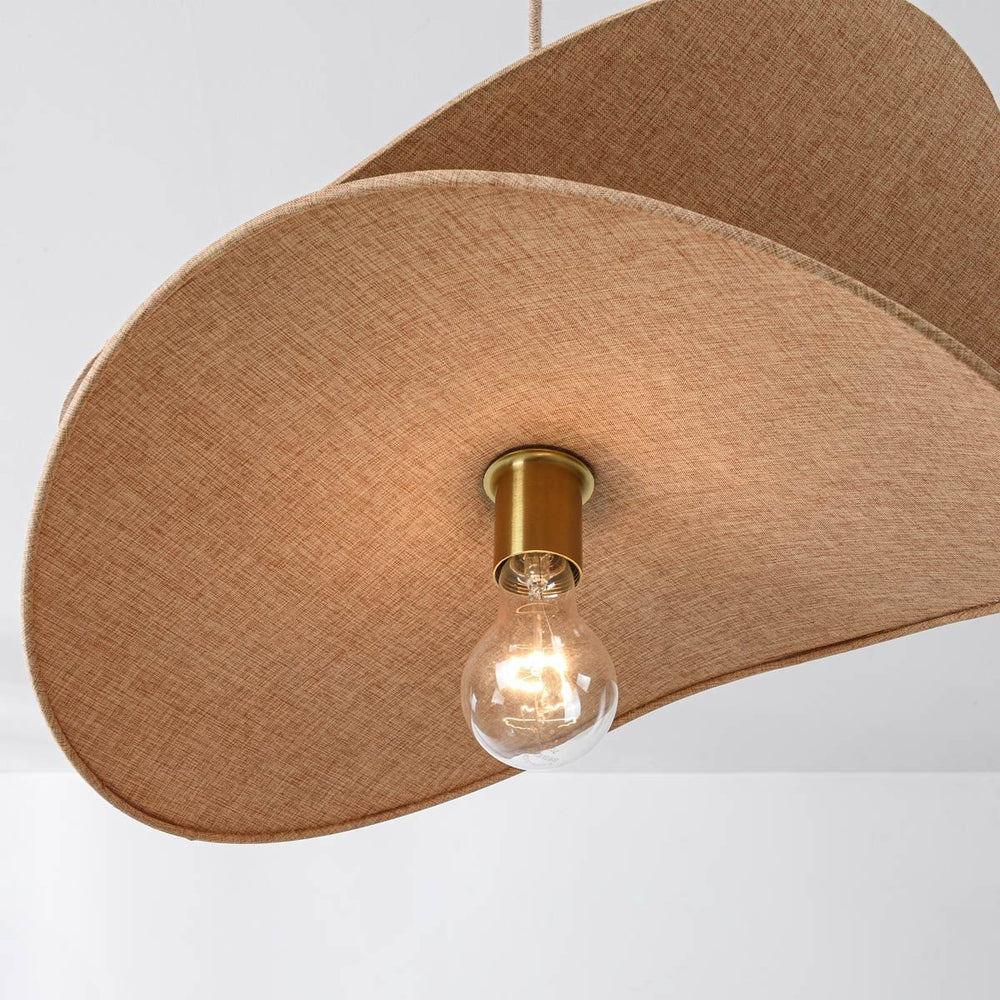 Hemi Linen Pendant Light — Beige after dark