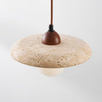 Kiyomi Travertine & Glass Pendant Light — Beige
