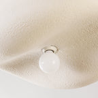 Washi Stone-Effect Flush Ceiling Light — White, 60 cm