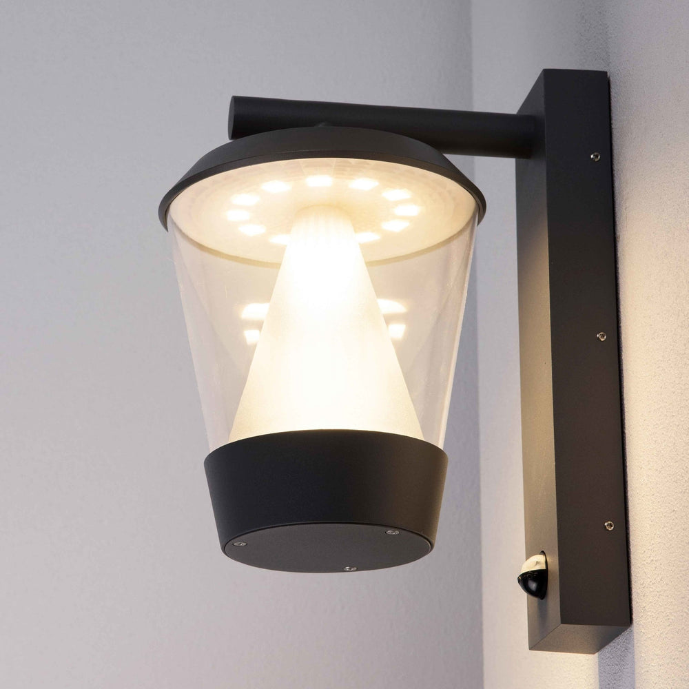 Tarn Outdoor LED Wall Light — Anthracite, Motion Sensor in a room