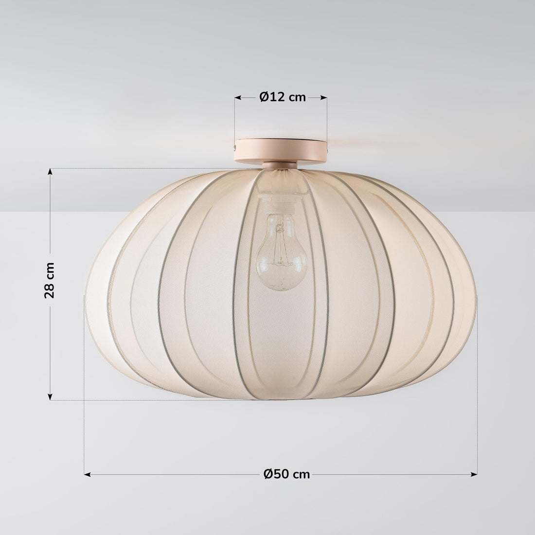 Amaro Fabric Ceiling Light — Light Beige, 50 cm