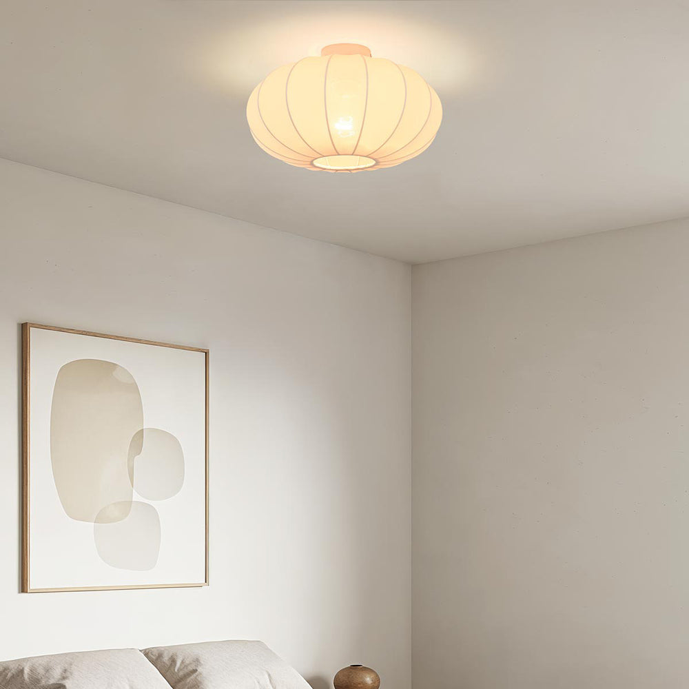 Aya Fabric Ceiling Light — Beige, 38 cm in a room