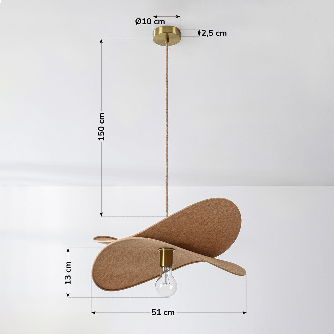 Hemi Linen Pendant Light — Beige