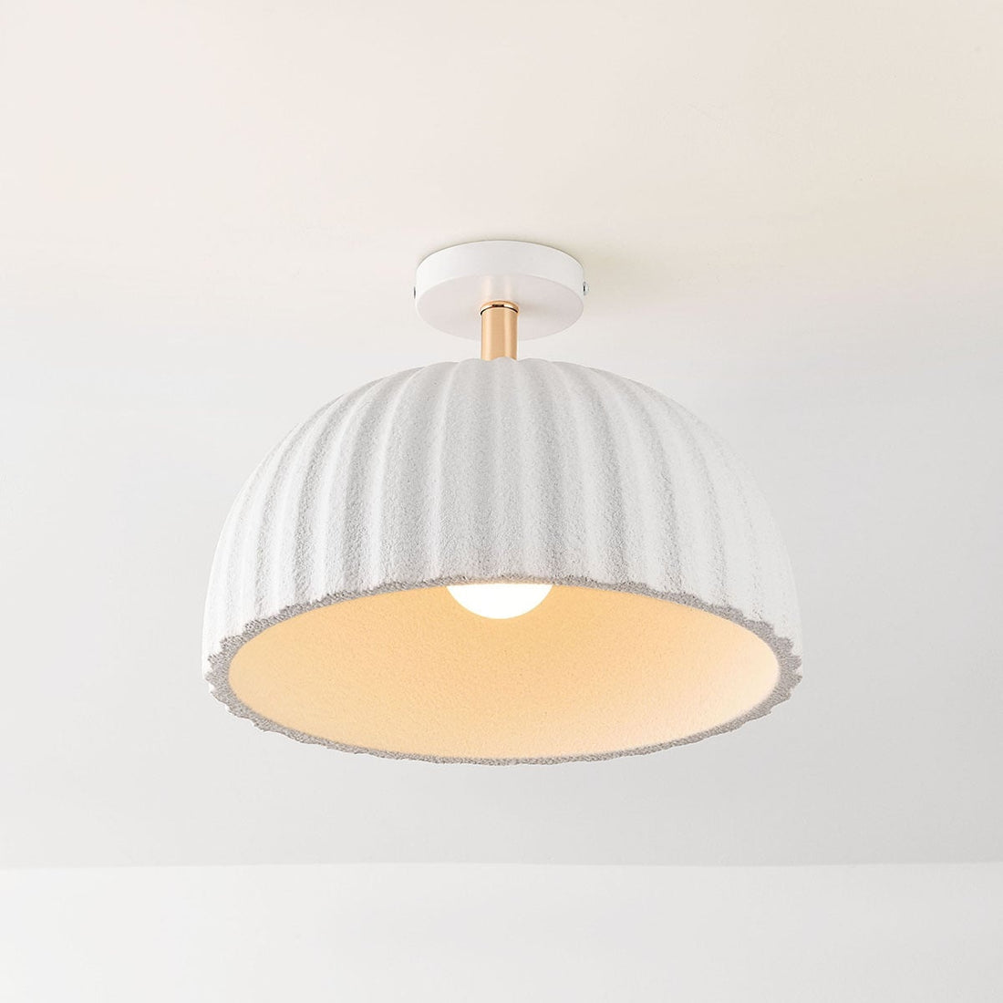 Riba Ribbed Ceiling Light — White, 40 cm
