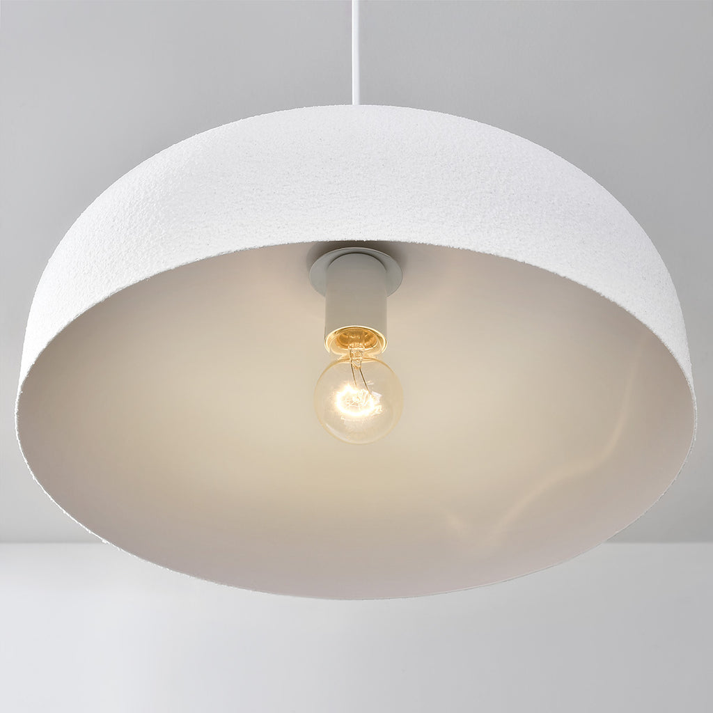Nube Round Disc Pendant Light — White, 40 cm