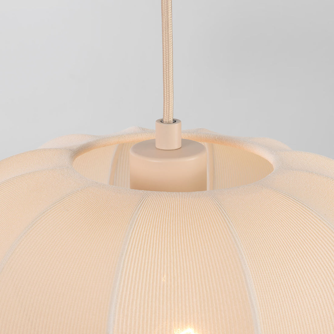 Lantana Triple Fabric Lantern Pendant Light — Warm Beige