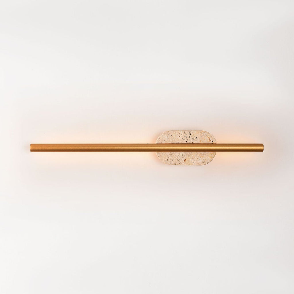 Isola LED Bathroom Wall Light — Travertine & Gold, IP44