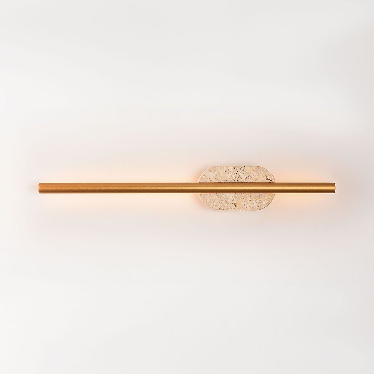 Isola LED Bathroom Wall Light — Travertine & Gold, IP44