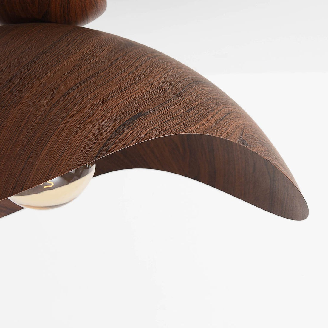 Nami Wavy Metal Ceiling Light — Walnut Look