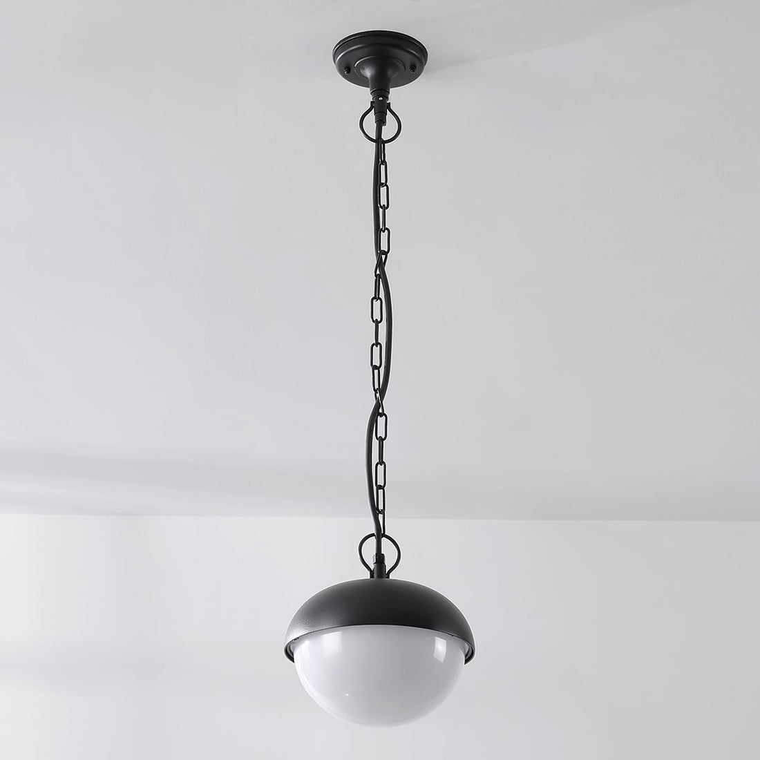 Dale Opal Globe Outdoor Pendant Light — Black