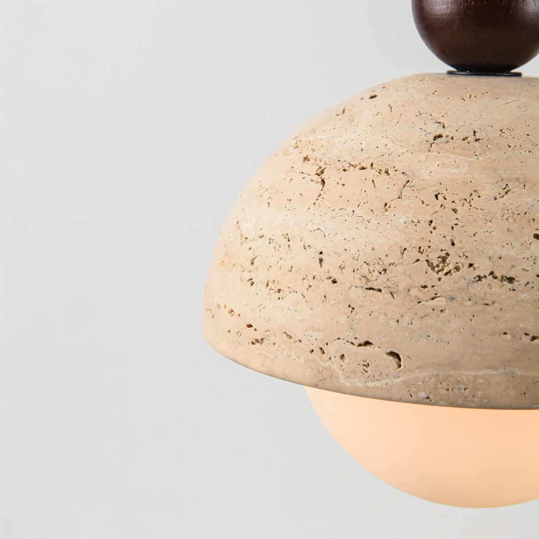 Opale Travertine & Opal Glass Pendant Light — 3 Lights