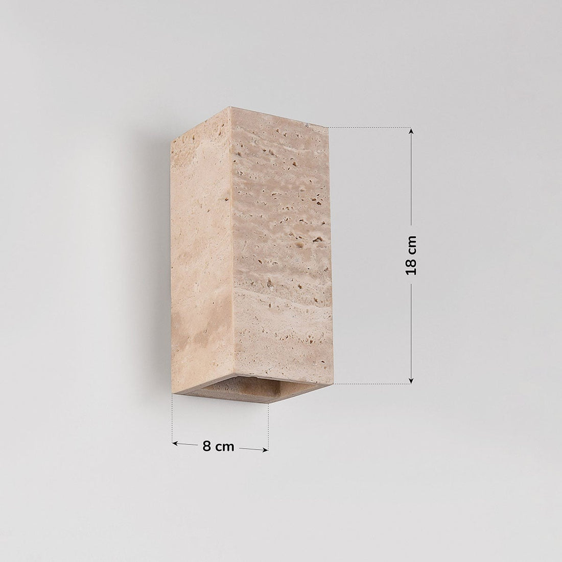 Bloc Travertine Up & Down Wall Light — Sand Beige