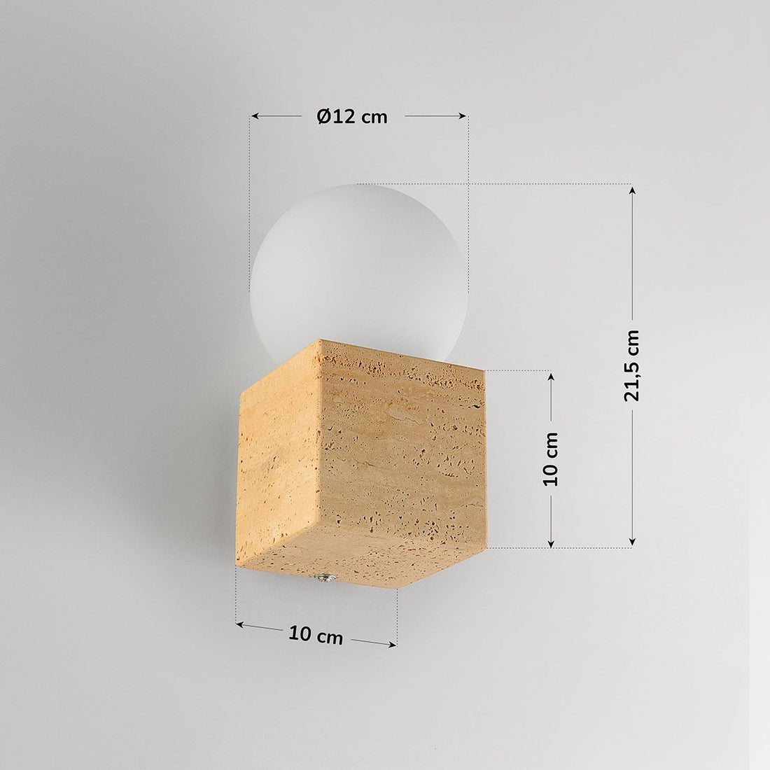 Isla Travertine Globe Wall Light — Sand Beige