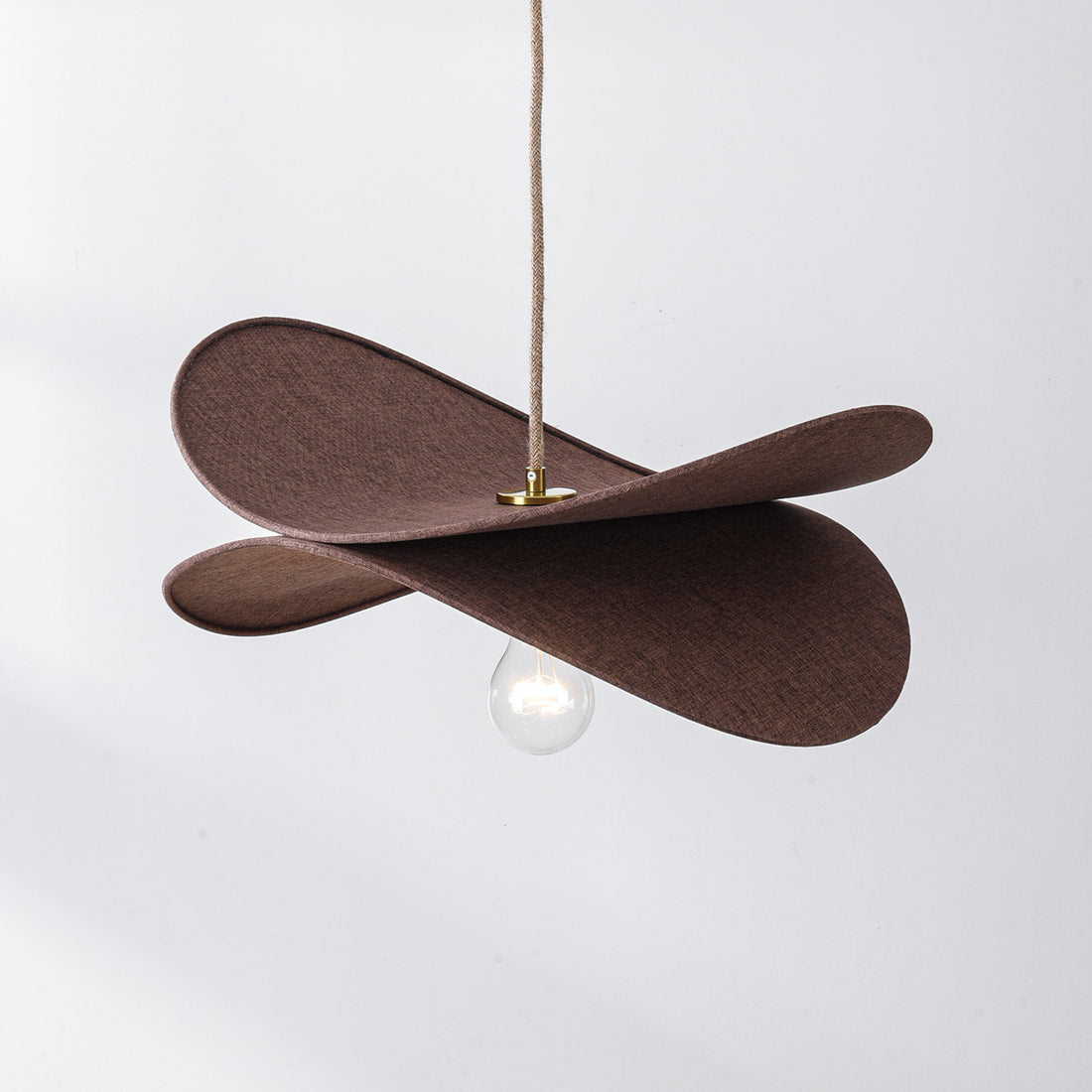 Hemi Linen Pendant Light — Brown