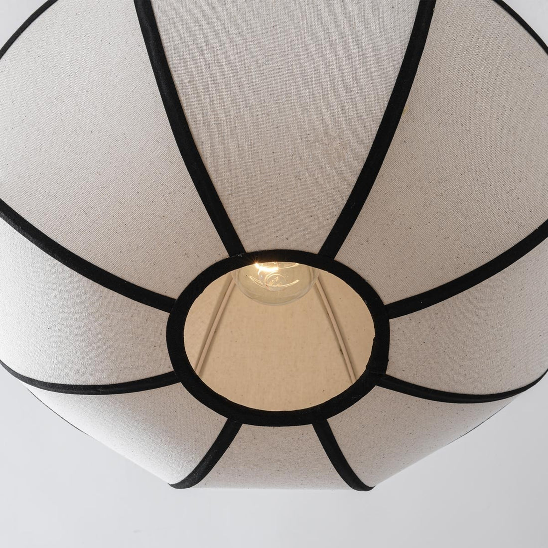 Ren Linen Pendant Light — Beige & Black, 50 cm